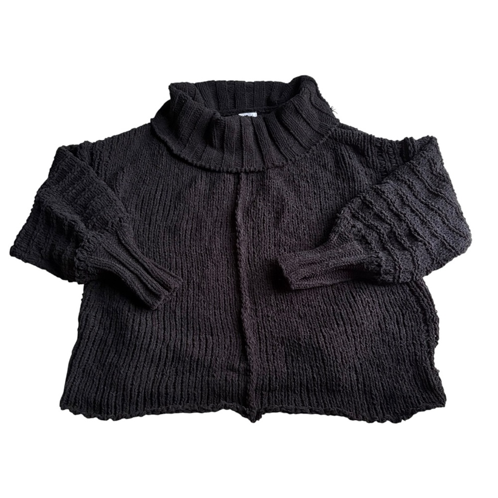 White Birch Charcoal Cowl Neck Sweater - Picture 1 of 7